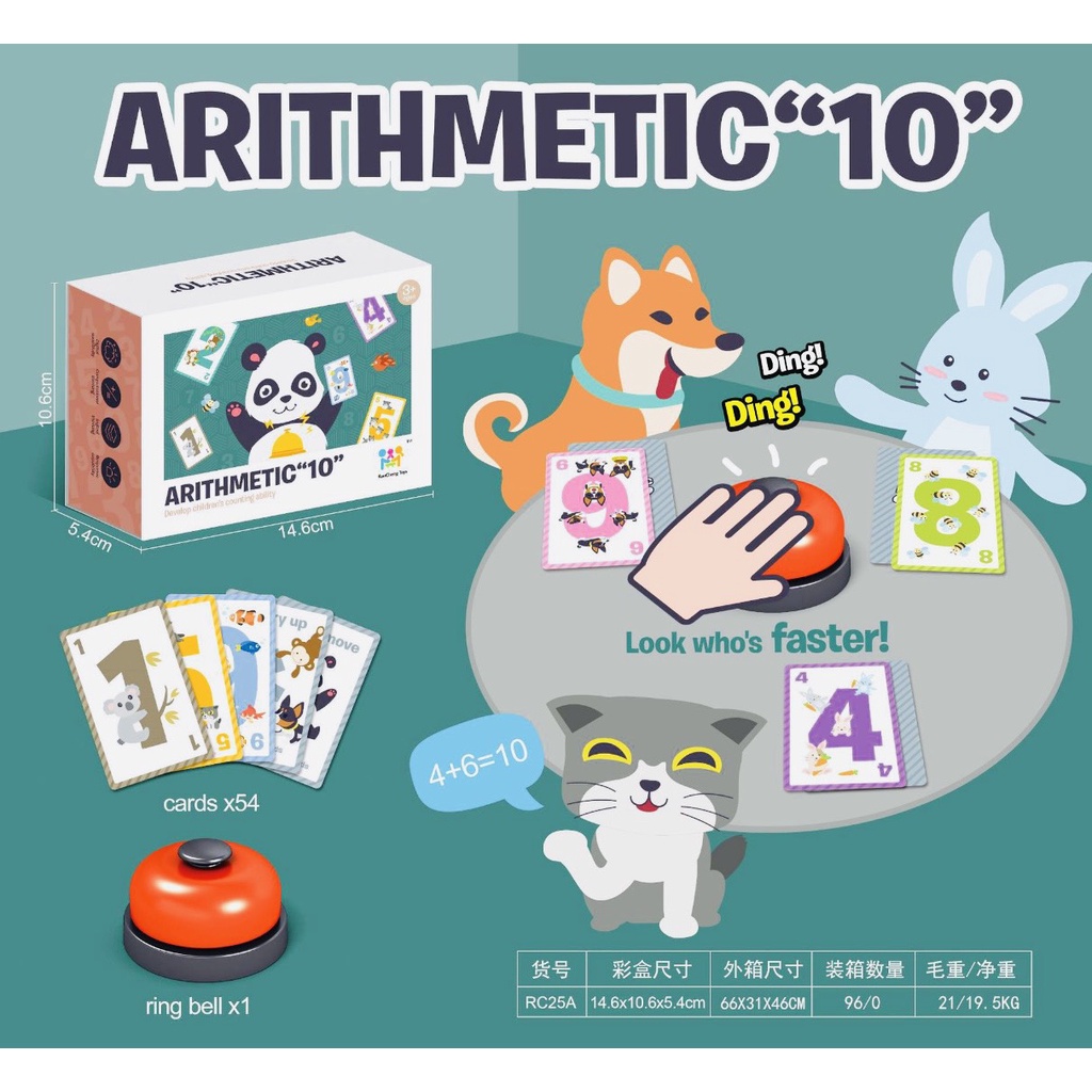 Bộ Đồ Chơi Toán Học Cộng Trừ Trong Phạm Vi 10, Đồ Chơi Giáo Dục Sớm Cho Trẻ 3-6 tuổi