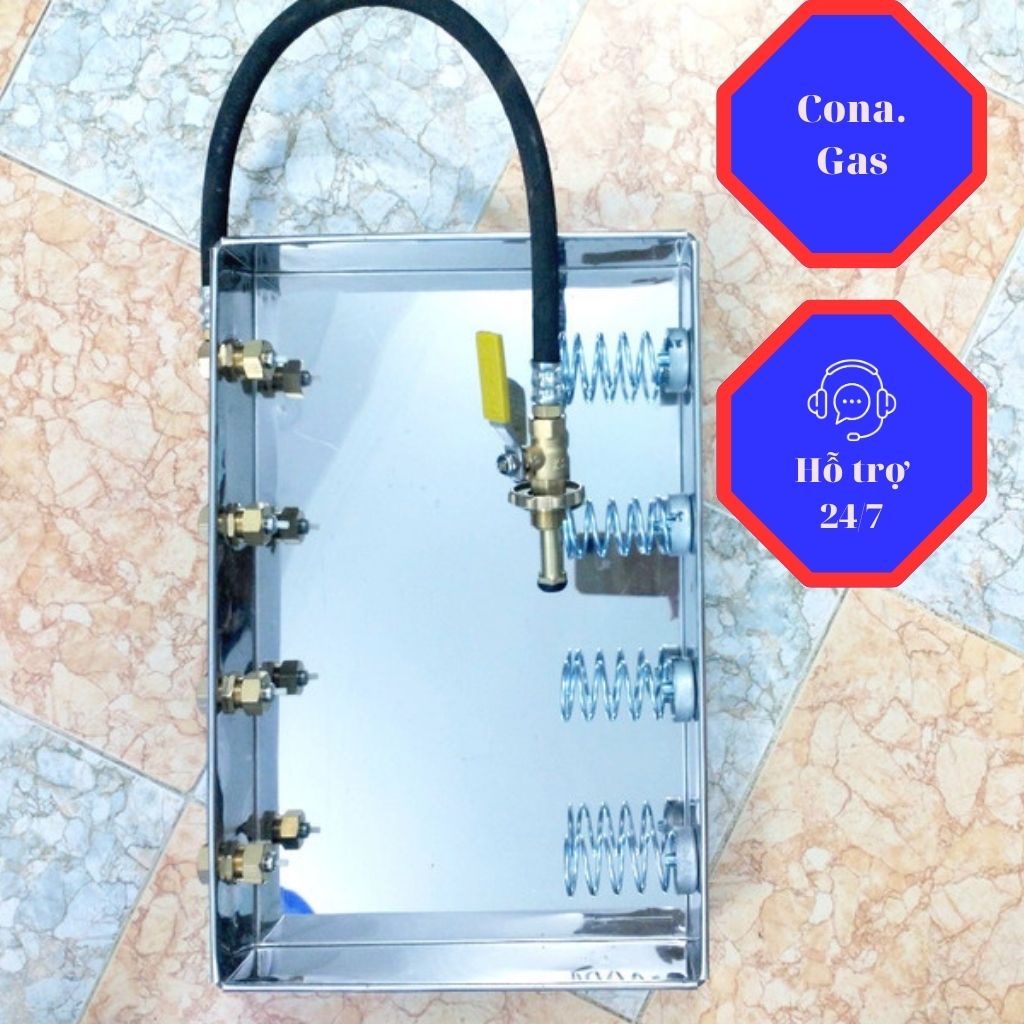 Máng sạc gas, mâm sạc sang gas inox mini lon các loại ngăn 2,3,4,6 kim loại siêu bền