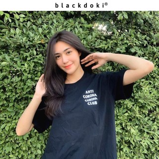 Áo thun nữ BLACKDOKI-ANTI CORANA , áo thun unisex oversize form rộng tay lỡ cá tính cực cá tính , M113
