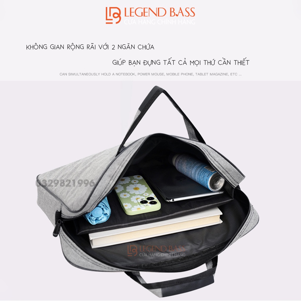 Túi chống sốc laptop macbook  2 ngăn chống thấm nước có dây đeo  chất liệu vải oxford Túi xách laptop 14 inch 15 6 inch