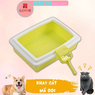 Khay đựng cát vệ sinh cho mèo, Khay vệ sinh mèo, có gờ chống bắn cát ra ngoài - Mã 001 (Màu giao ngẫu nhiên)