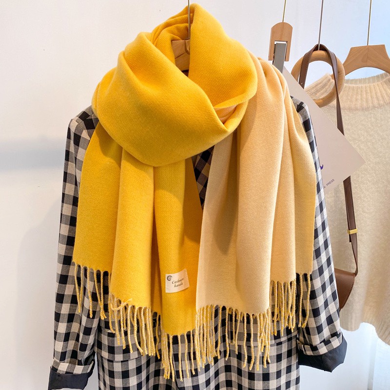 KHĂN CHOÀNG LEN MÙA ĐÔNG TRƠN MÀU HAI MẶT TUA RUA