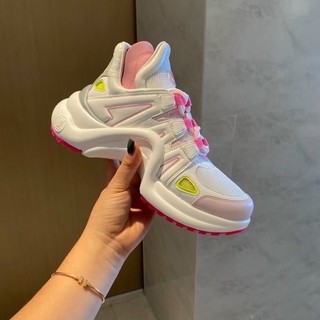 Giày l’v sneaker trắng hồng lai au sc