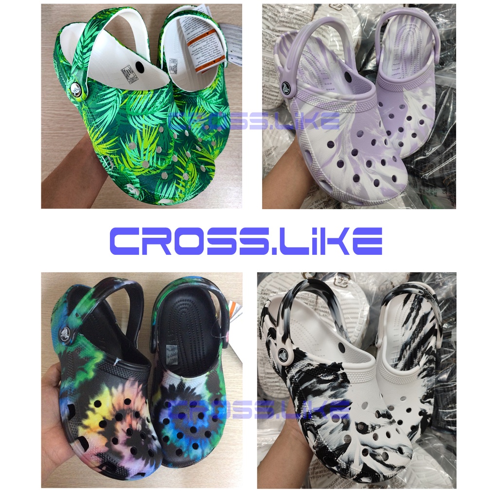 Sục CROSS Classic họa tiết thời trang, dép sục nam nữ siêu Cute, dép nhựa nguyên khối siêu bền, đi mưa thoải mái