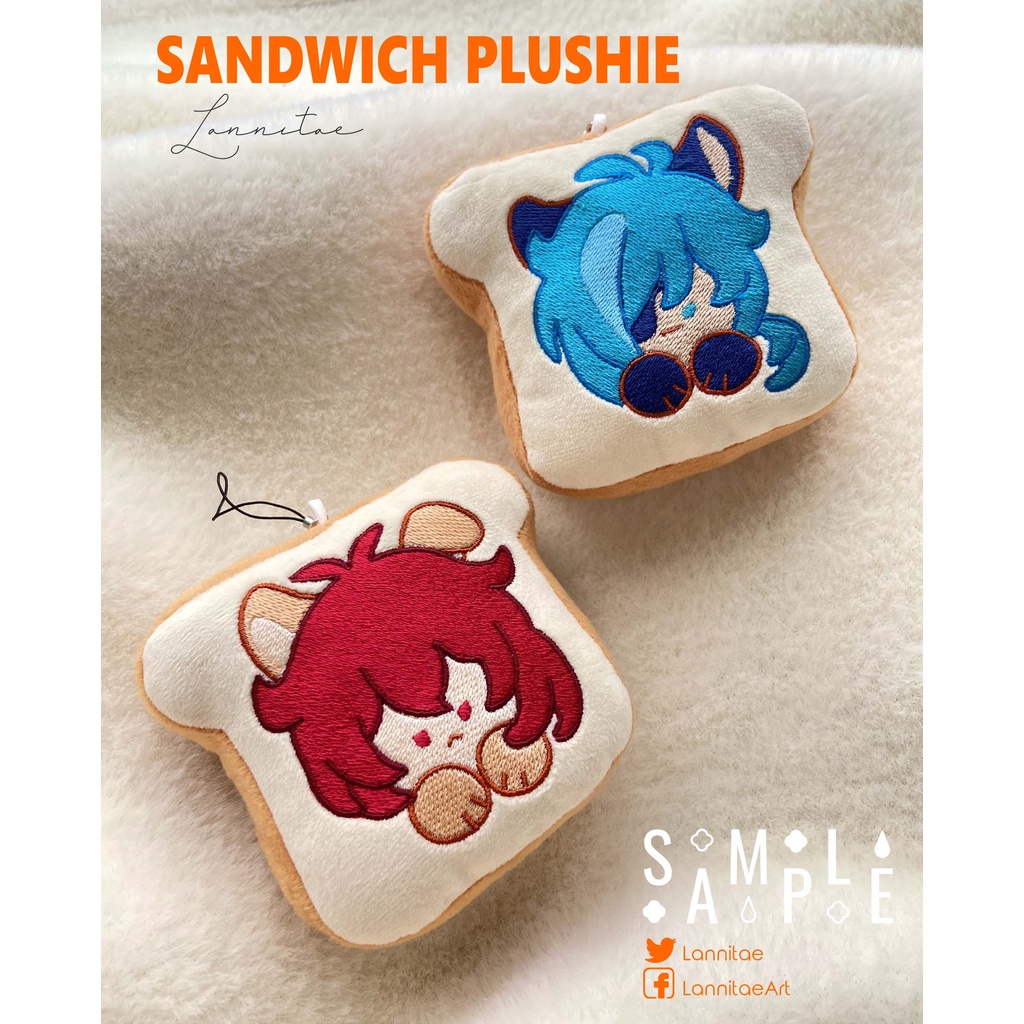 Plushie nhồi bông bánh mỳ sandwich nhân vật Genshin Impact