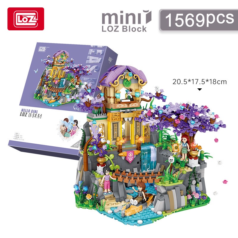 Đồ chơi lắp ráp khối xây dựng hãng LOZ mô hình Temple ngôi đền 1038