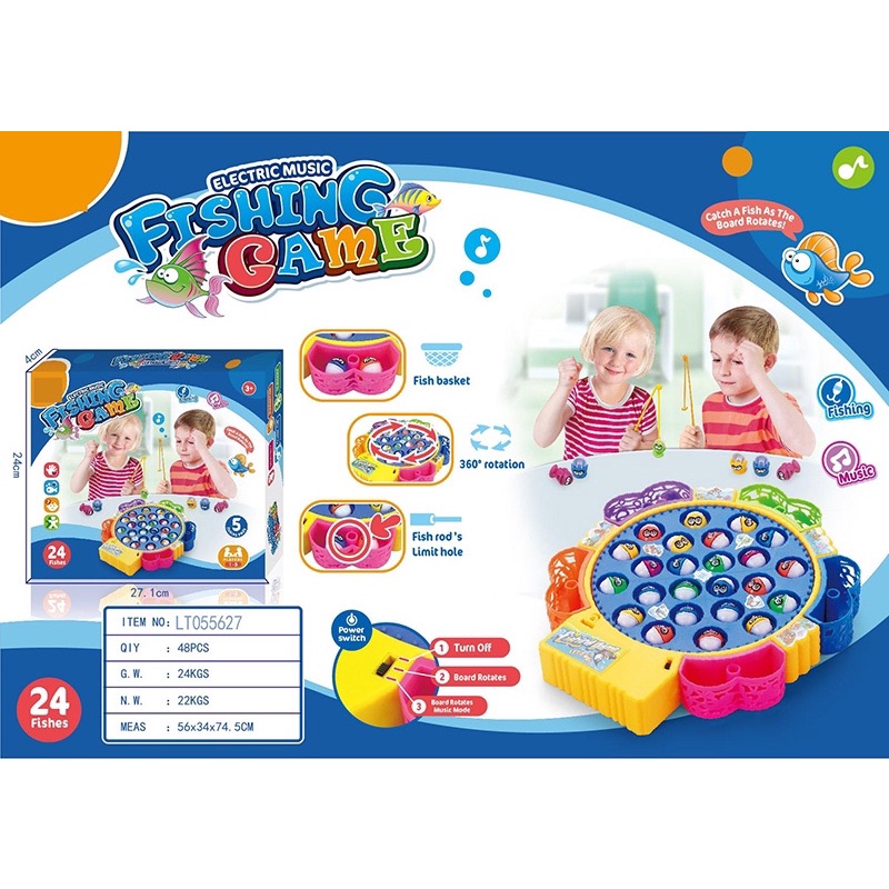 Đồ chơi câu cá xoay 360 độ nhựa cao cấp, đồ câu cá cho bé