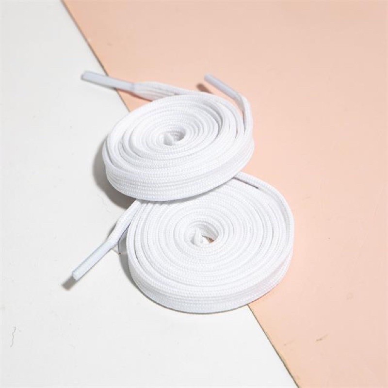 Dây giày trắng bản lụa bít đầu dành cho giày thể thao