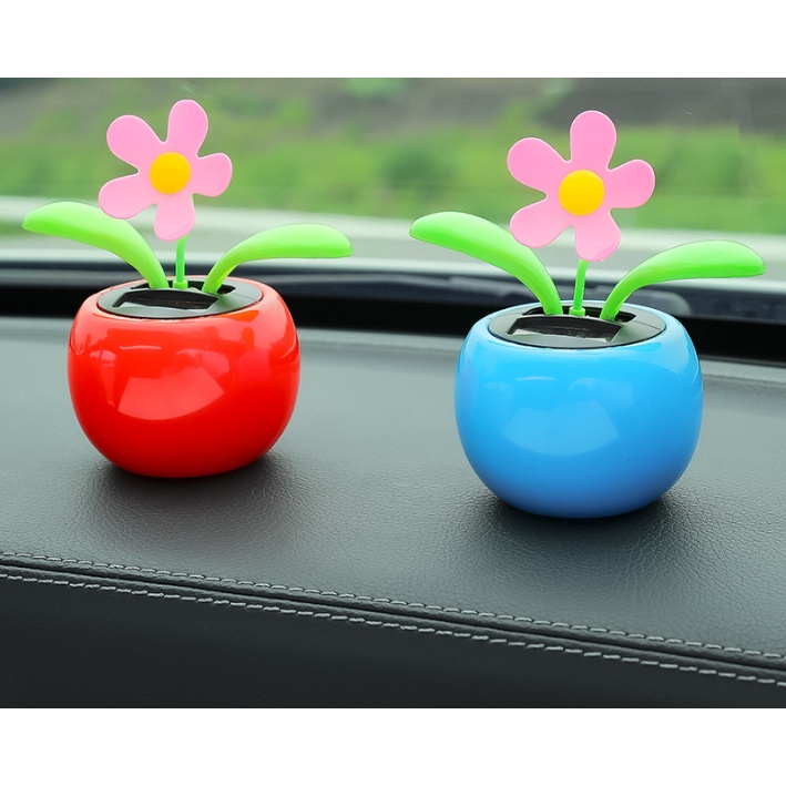 Hàng mới về- Hoa nhẩy múa-Set decor tình nhân chậu hoa nhảy múa năng lượng mặt trời trang trí taplo ô tô, xe hơi.