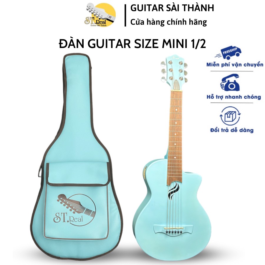 Đàn Guitar Mini Acoustic Mã Blue DC-03 Chính Hãng ST.Real Guitar Sài Thành Kích Thước 80cm Size 1/2