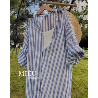 Áo sơ mi kẻ sọc kẻ mỏng 2 màu