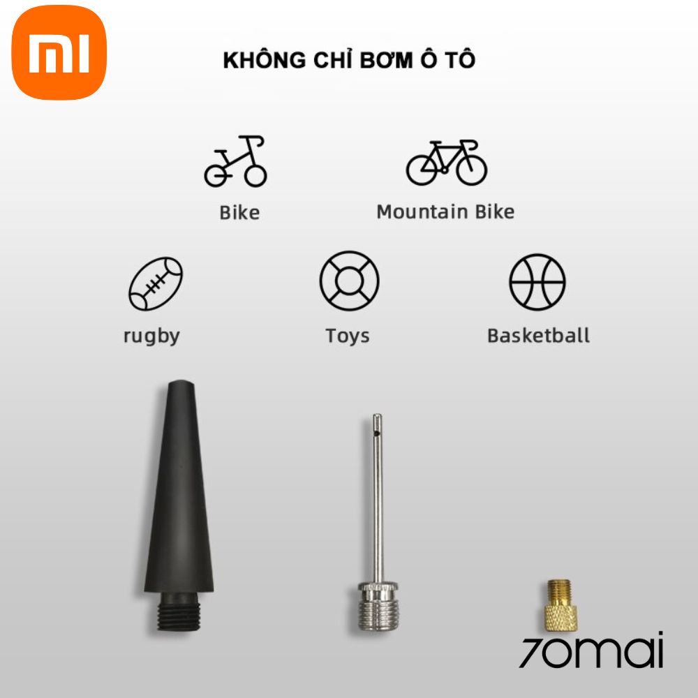 Bơm ô tô Xiaomi 70mai Midrive TP03  bơm điện đa năng áp suất lớn, chân tẩu ô tô - bảo hành 12 tháng