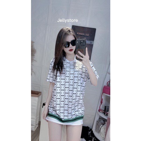 Áo thun nữ dây chun full viền xanh from dáng rộng,diện đơn,diện đôi,phong cách thời trang thể thao