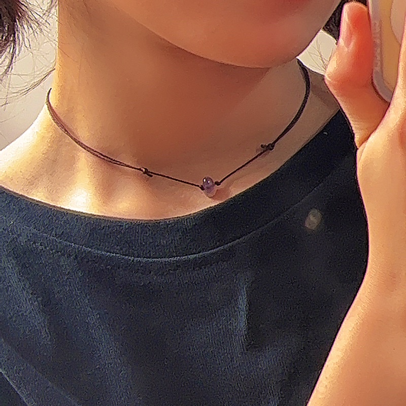 Vòng cổ hạt đá tím