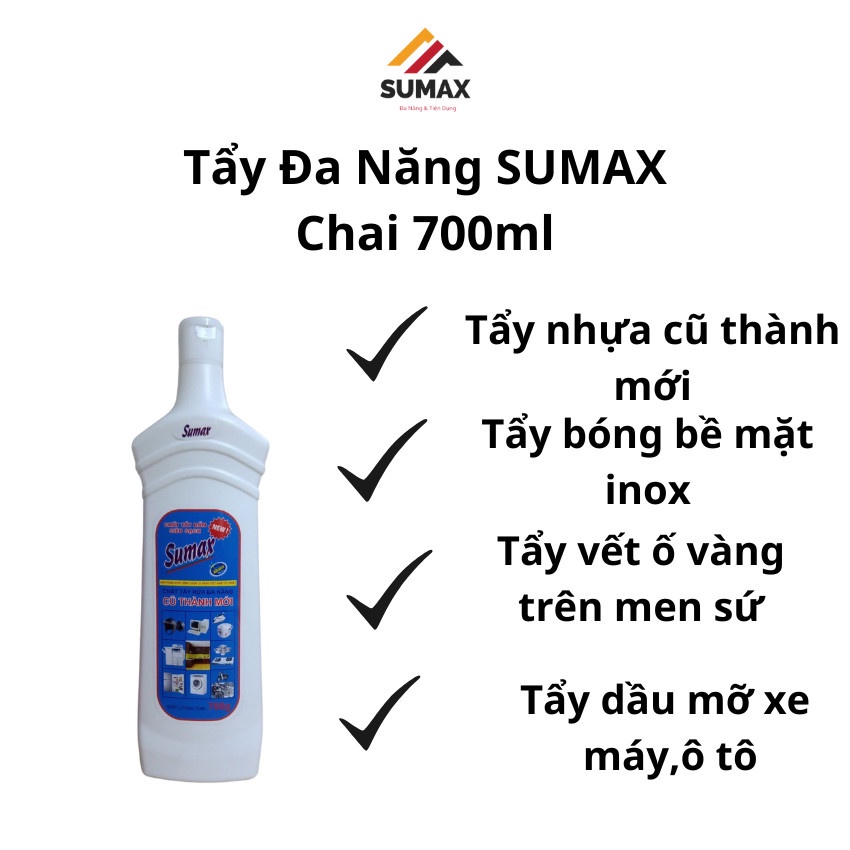 Nước Tây Rửa Đa Năng SUMAX - Chất Tây Bẩn Siêu Sạch - Tẩy Cũ Thành Mới Cực Nhanh