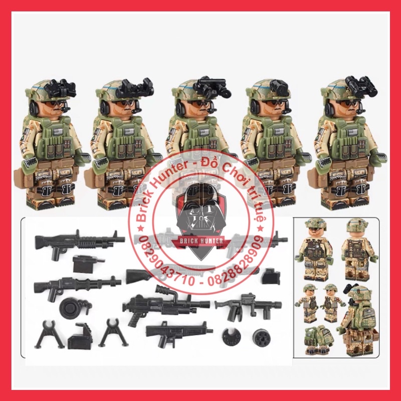 Army minifigures Combo đội 5 lính đặc nhiệm Delta Force của thuỷ quân lục chiến Mỹ