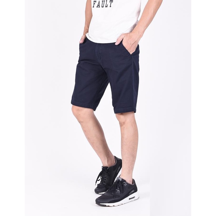 Quần Short Kaki - Doki cao cấp màu xanh than, quần sooc nam chất co giãn thoải mái, quần short nam cotton thoáng mát