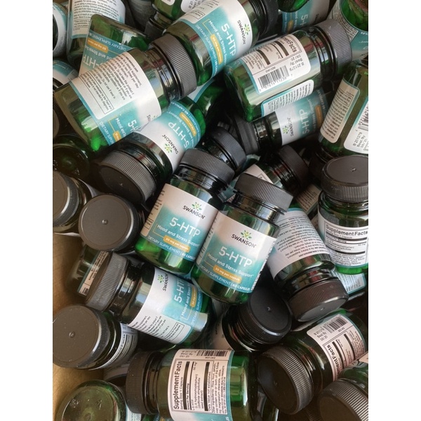 Viên uống 5-HTP 50mg x 60 viên hỗ trợ giảm căng thẳng, mệt mỏi, stress và giúp ngủ ngon từ thương hiệu SWANSON