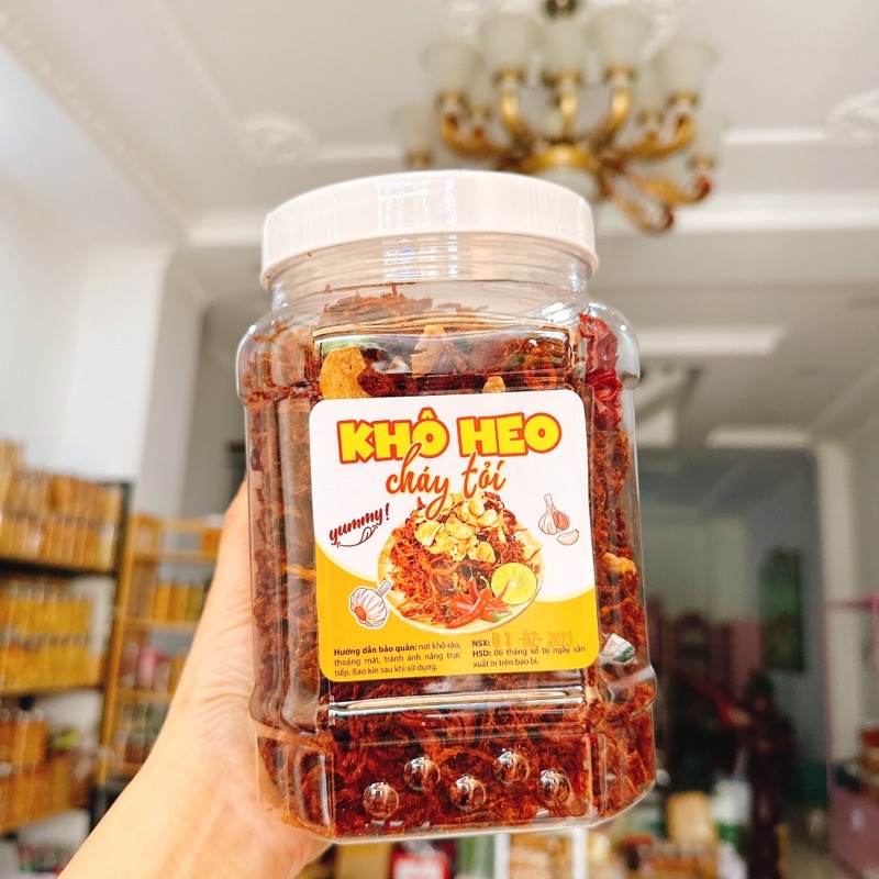 Khô Heo Cháy Tỏi - Hộp 500gr - Top Shop Food Đồ Ăn Vặt