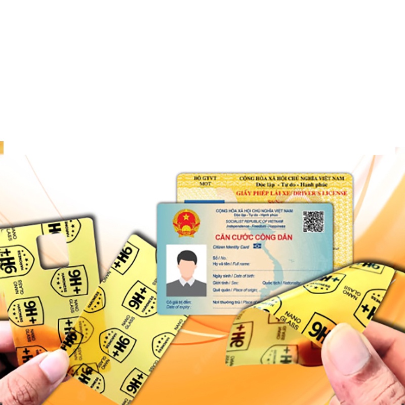Miếng dán bảo vệ căn cước công dân (CCCD), bằng lái xe (GPLX) chống bay sơn, mất chữ