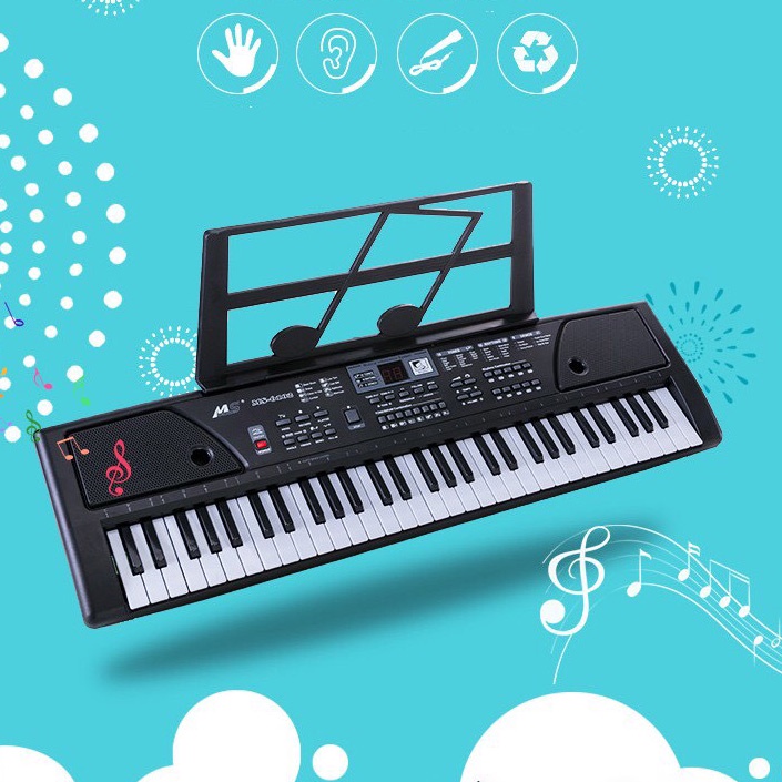 Đàn Piano - Đàn Organ Điện Tử 61 Phím Cao Cấp Kèm Mic và Sạc Dành Cho Bé, Người Lớn Mới Tập Đàn