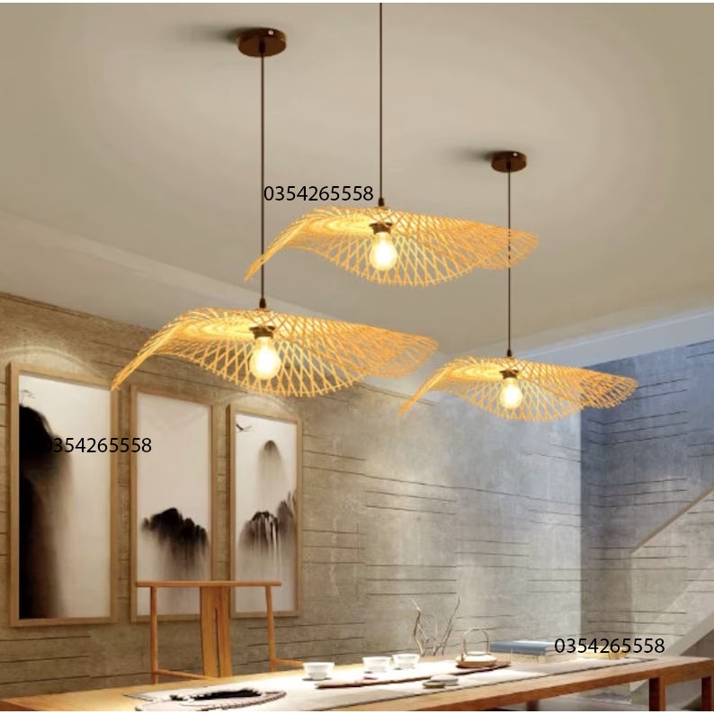 Đèn tre trang trí thả trần