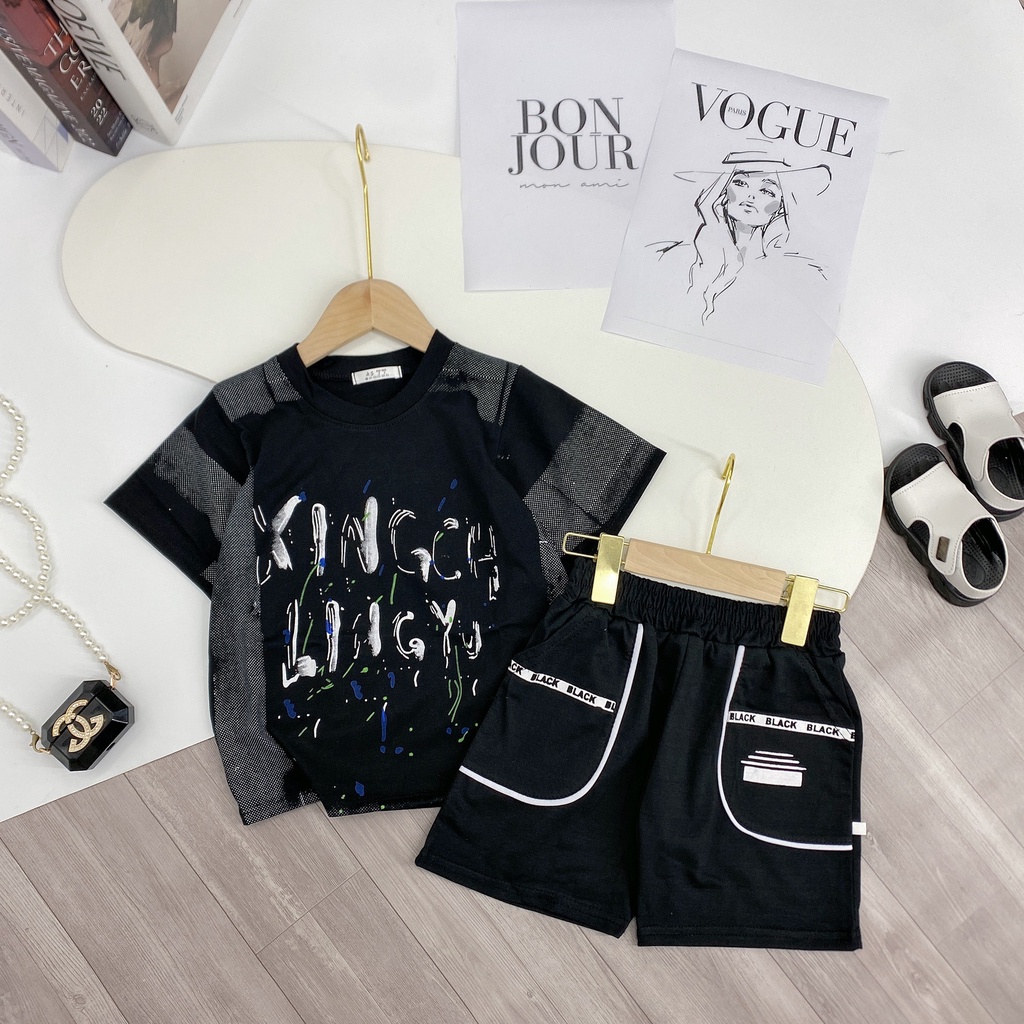 Bộ quần áo hè "King" 13-48kg cho bé trai 4-14 tuổi. Năng động - Thấm hút mồ hôi. Hàng may kỹ. B57