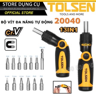 Bộ tua vít đa năng tự động 6mm TOLSEN 20040 đóng mở 2 chiều tự động có nam châm sửa điện thoại máy tính