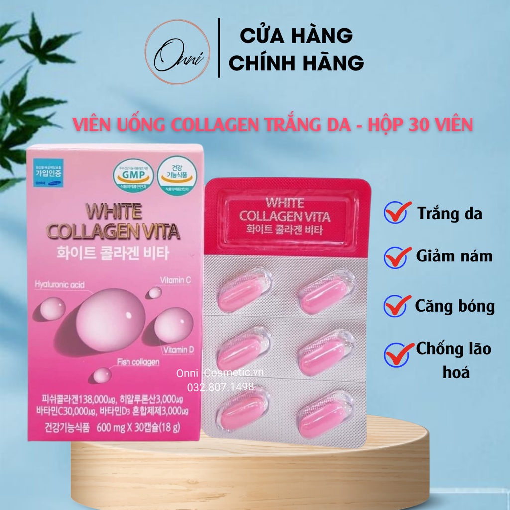 Viên Uống trắng da White Collagen Vita Cấp Ẩm Dưỡng Trắng Chống Lão Hóa Cho Da