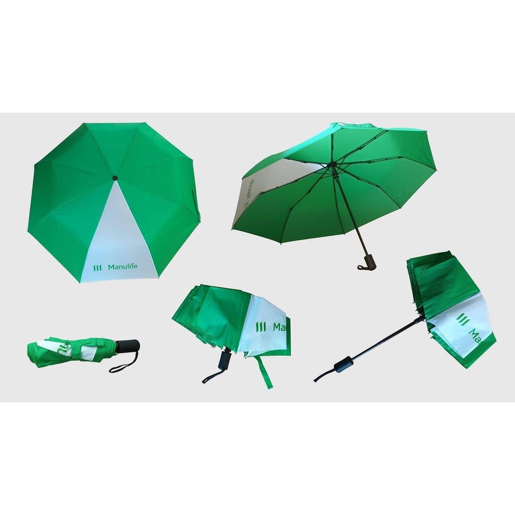Ô dù che mưa đi nắng gấp 3 tự động 1 chiều logo Manulife_Giftbuy68_Shop