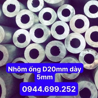 Nhôm ống a6061 d20mm dày 5mm dài 1m