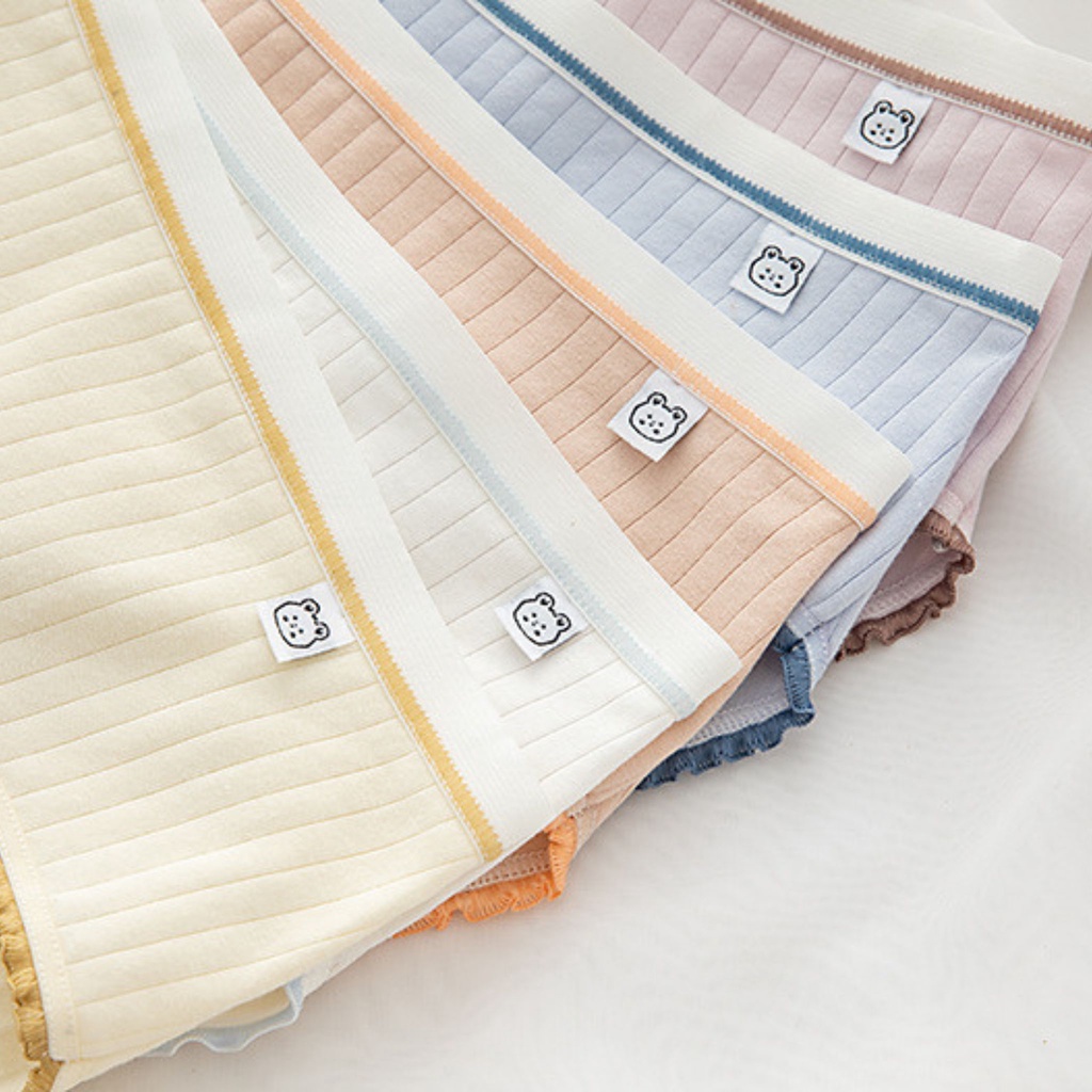 Quần lót nữ cotton - Quần chip nữ cute gân tăm Nhật Bản co dãn siêu đáng yêu Cavera L382