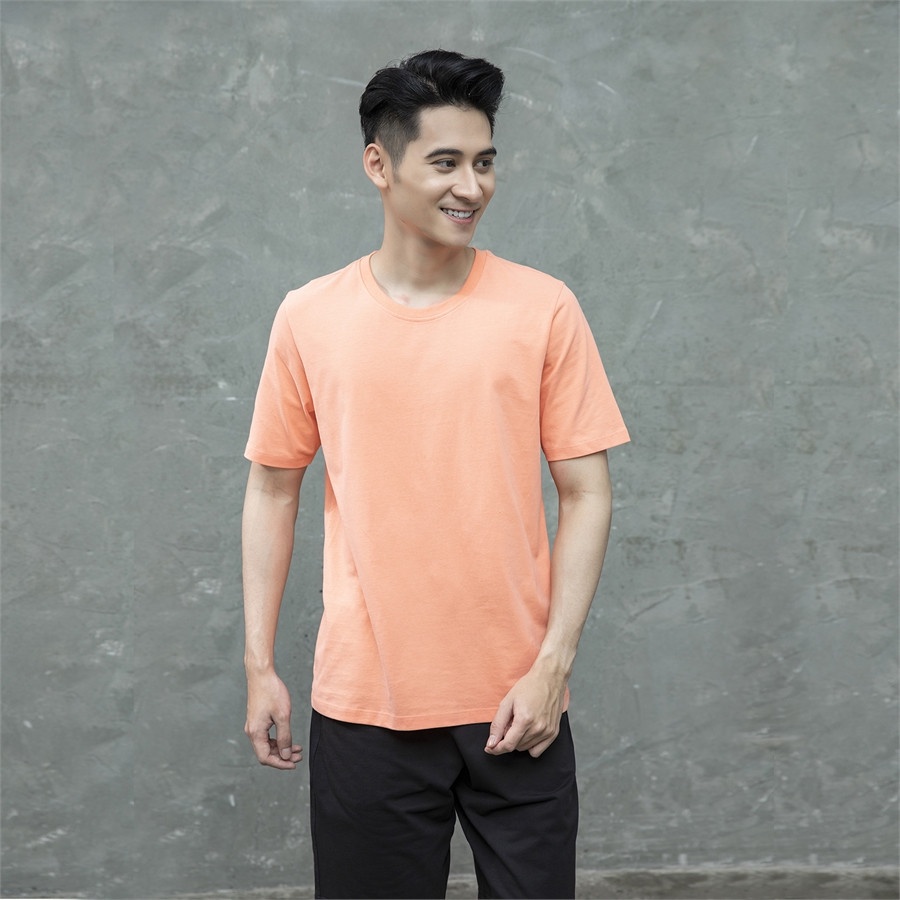 Áo thun nam Aristino   cổ tròn 100% cotton thấm hút from rộng ATS020S1