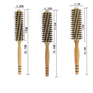 Lược sấy tóc xoăn cán gỗ đủ size styling round comb - kvls040