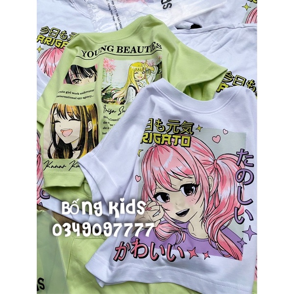 Áo Phông Lửng Bé Gái Hình Anime GÊ
