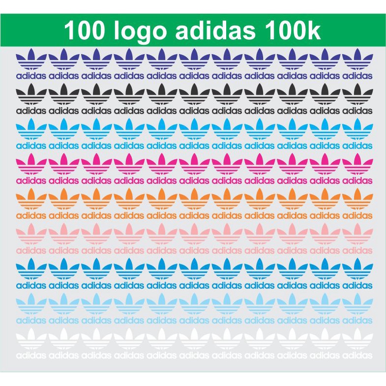 100 logo adida đủ mầu sắc
