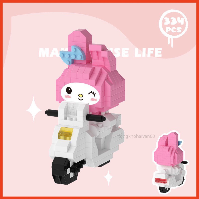 Mô Hình Lắp Ráp Ngọc Quế Thỏ Gạch , Đồ Chơi MINI KUROMI CINAMOROLL YUGUI Câu Đố Tặng Quà Sinh Nhật Bạn Thân