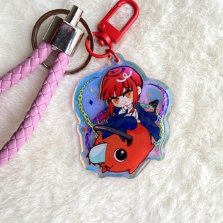 Móc khóa epoxy hologram nhân vật Chainsaw Man chibi