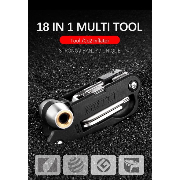 Bộ tool xe đạp Beto BT350 18 chức năng kèm đầu bơm CO2