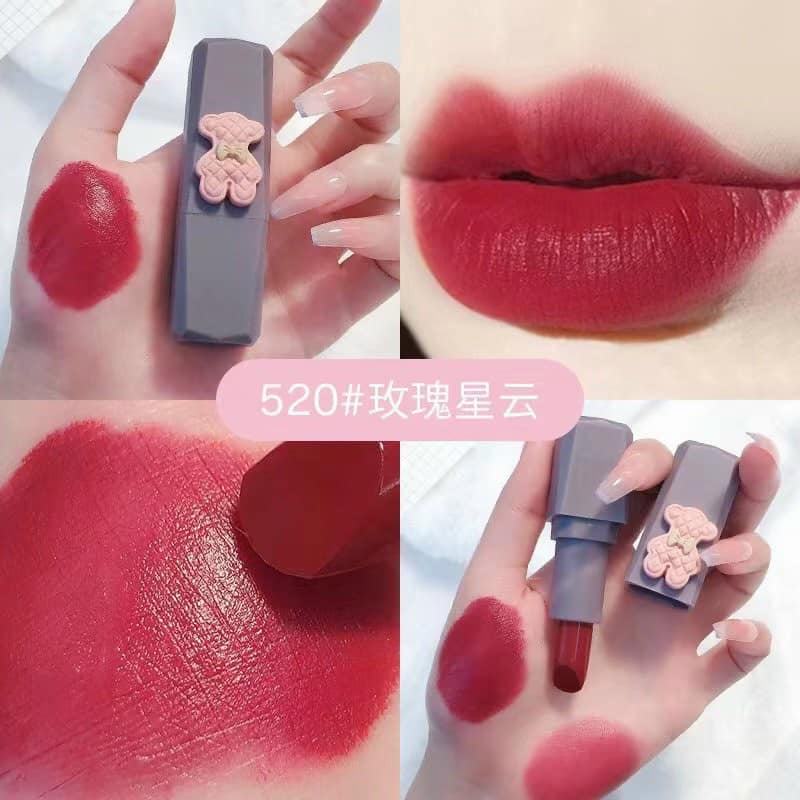 Set 3 Thỏi Son Siêu Lì HENGFANG Gummy Bear Matte Lipstick H9440, Bền Màu, Mềm Mướt, Lâu Trôi,Nội Địa Trung - Salmon Shop