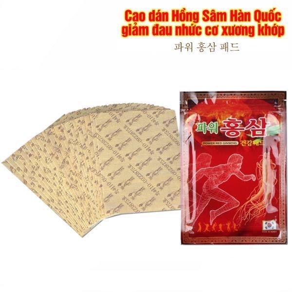 Cao Dán Hồng Sâm Giảm Đau Hàn Quốc Chính Hãng Gói 20 Miếng, Giảm đau lưng xương khớp hiệu quả