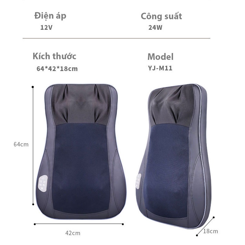 Gối massage cổ vai gáy lưng eo chuyên nghiệp, máy mát xa cổ vai gáy