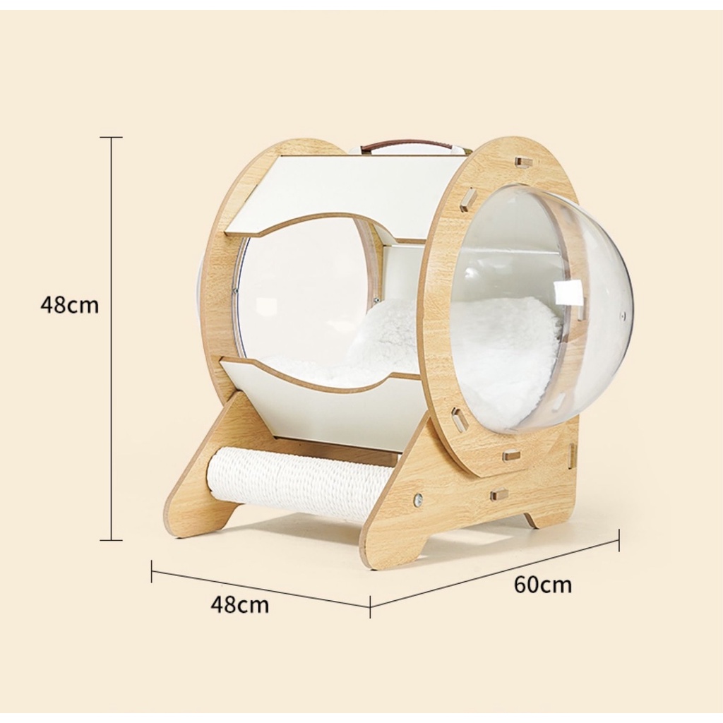 Nhà gỗ Phi hành gia đa năng kiêm cào móng cho mèo, catree - 4pets official