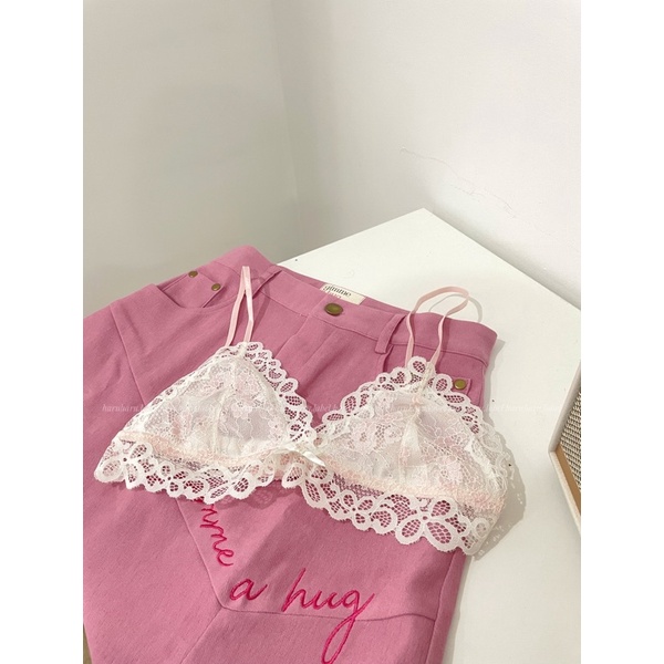 ROSIE | haruharu.label | Áo bralette ren trắng hồng, áo lót, lingerie, áo có gọng | BigBuy360 - bigbuy360.vn