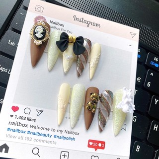 nail box kèm keo và dũa, móng úp ,móng giả