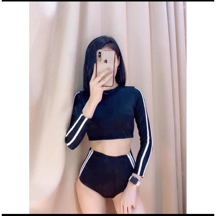 bikini đi biển dài tay kín đáo dáng thể thao | BigBuy360 - bigbuy360.vn
