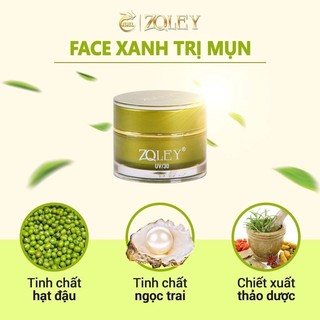 Kem face zoley xanh t.r.ị mụn trắng da