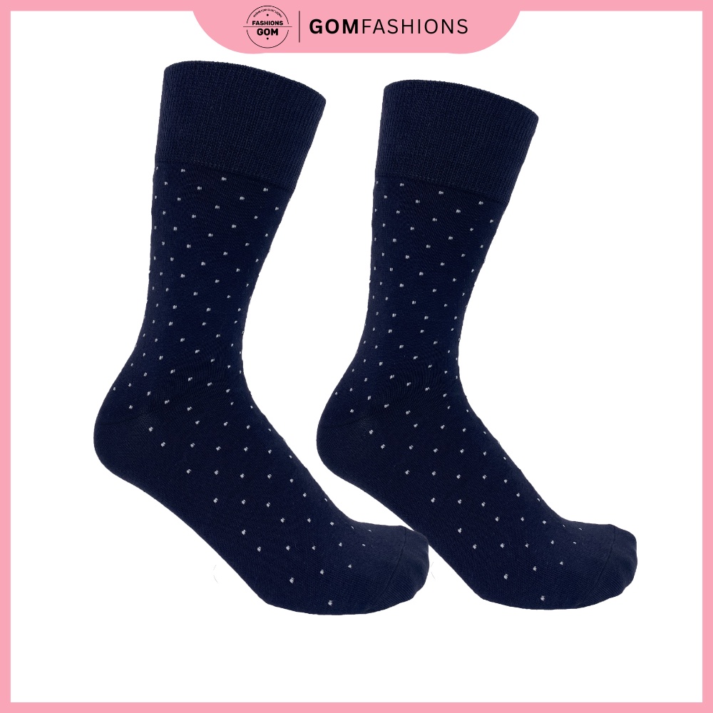 Vớ nam cổ cao chấm bi, tất đi giày tây cao cổ cotton cao cấp hút ẩm thoáng khí - GOM-CHAMBI-1DOI