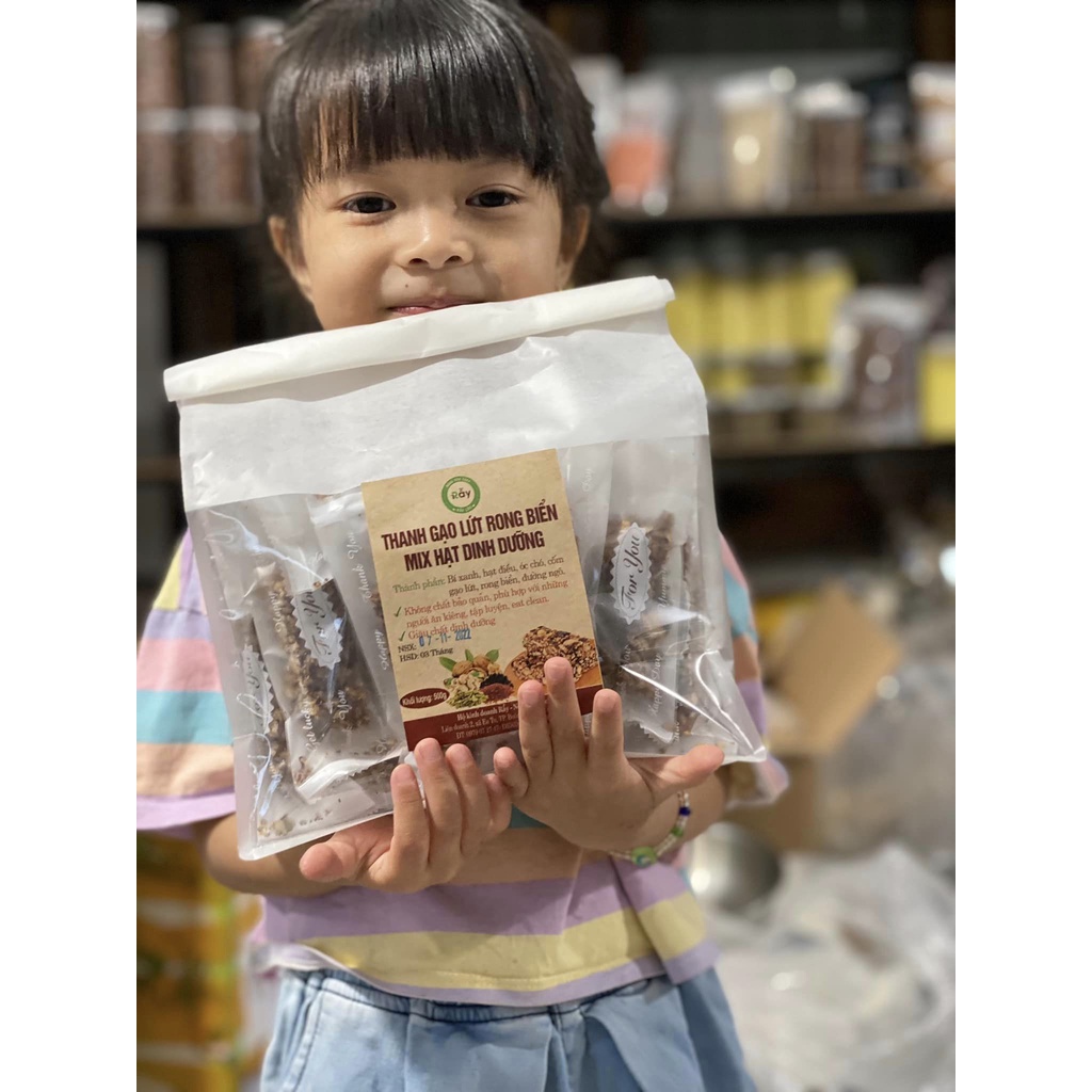500GR Bánh thanh gạo lứt rong biển/chà bông mix hạt dinh dưỡng Rẫy nướng siêu ngon, giúp giảm cân an toàn