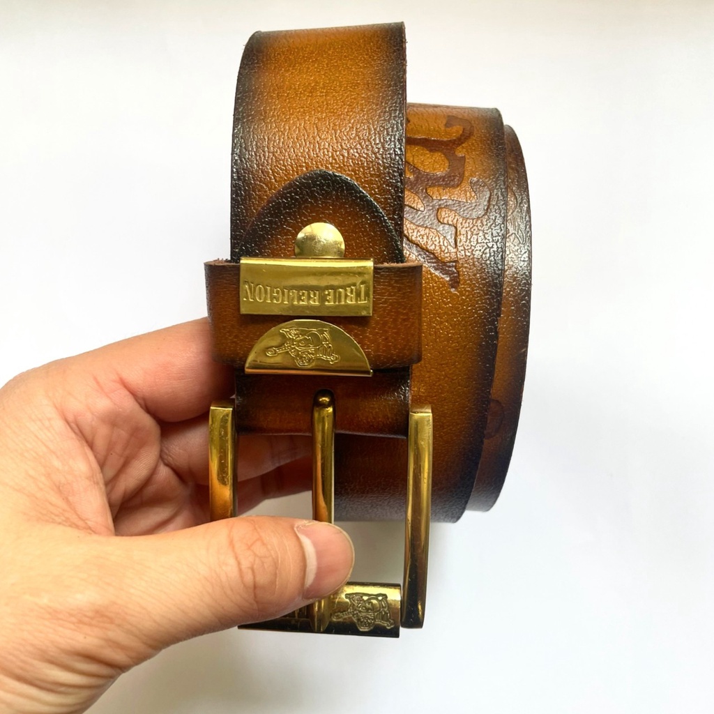 Thắt lưng nam dây nịt nam da bò thật cao cấp hàng hiệu khóa đồng đúc nguyên khối bản 3.7cm